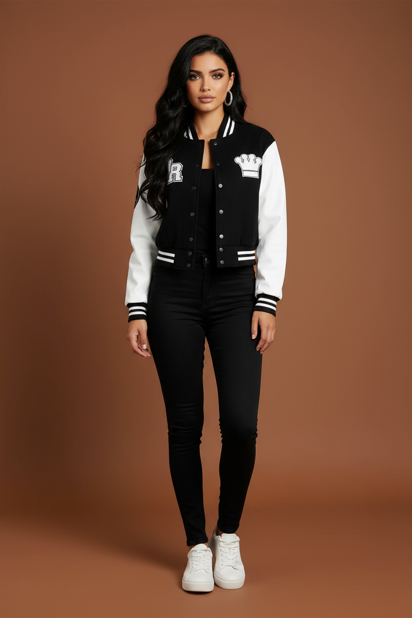 DR varsity women's crop jacket