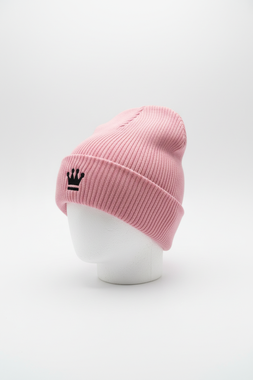 The Dana Royal Crown Beanie Hat (Pink)