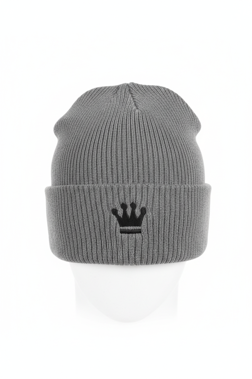 The Dana Royal Crown Beanie Hat (Grey)